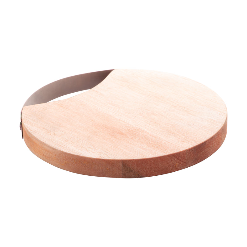 Liptus Collection Wooden Serving Board with Stainless Steel Handle 20x2cm