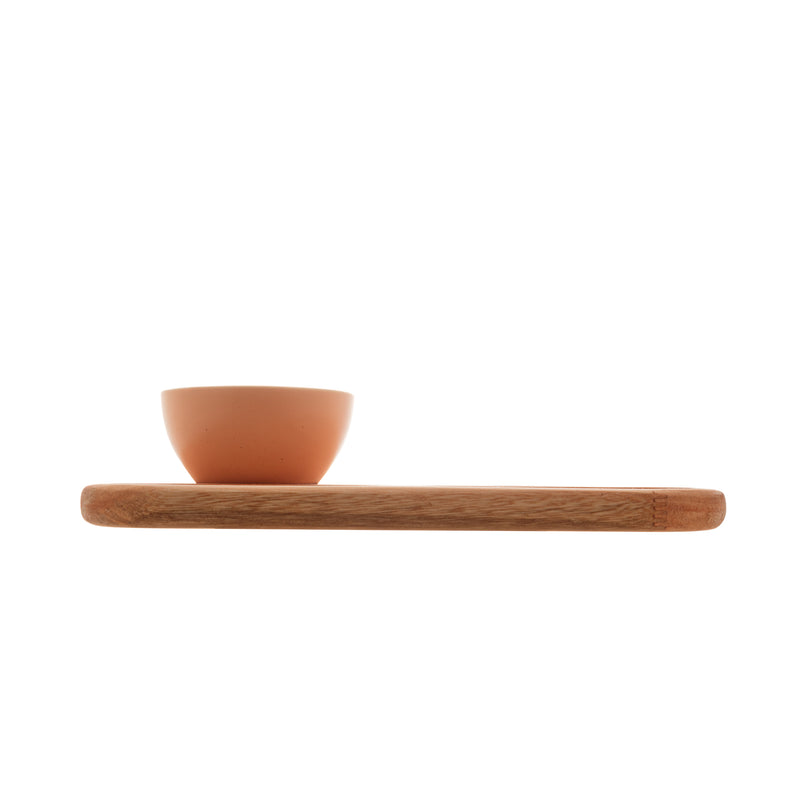 Liptus Collection Serving Platter with 2 Ceramic Bowls Rose 30x18x6cm