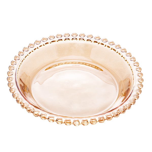 Pearl Collection Amber Crystal Deep Plates 14cm Set of 4