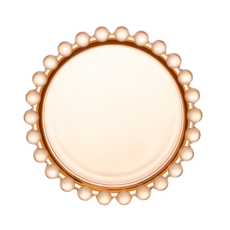 Pearl Collection Amber Crystal Plates 10cm Set of 4