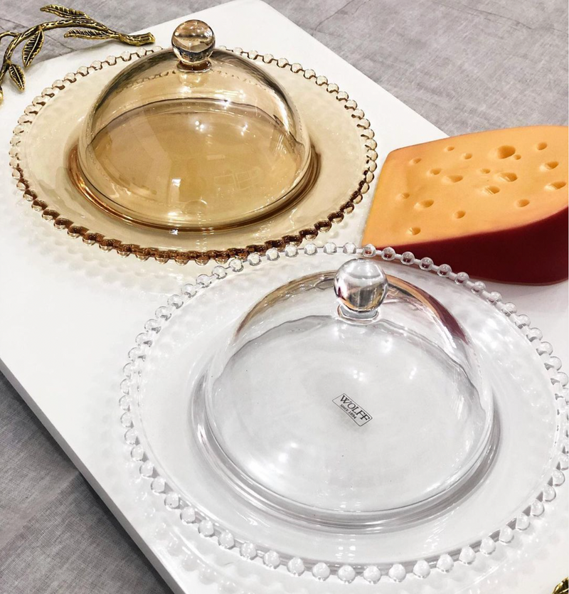 Pearl Collection Crystal Covered Cheese Dish 20x9cm