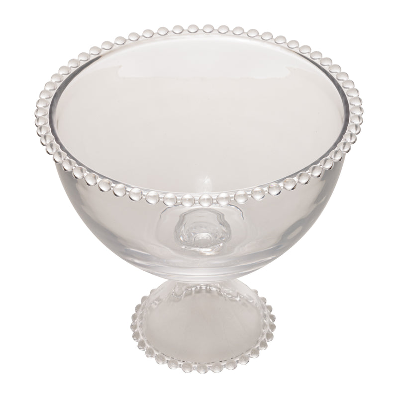 Pearl Collection Crystal Stemmed Salad Bowl 21x19 cm