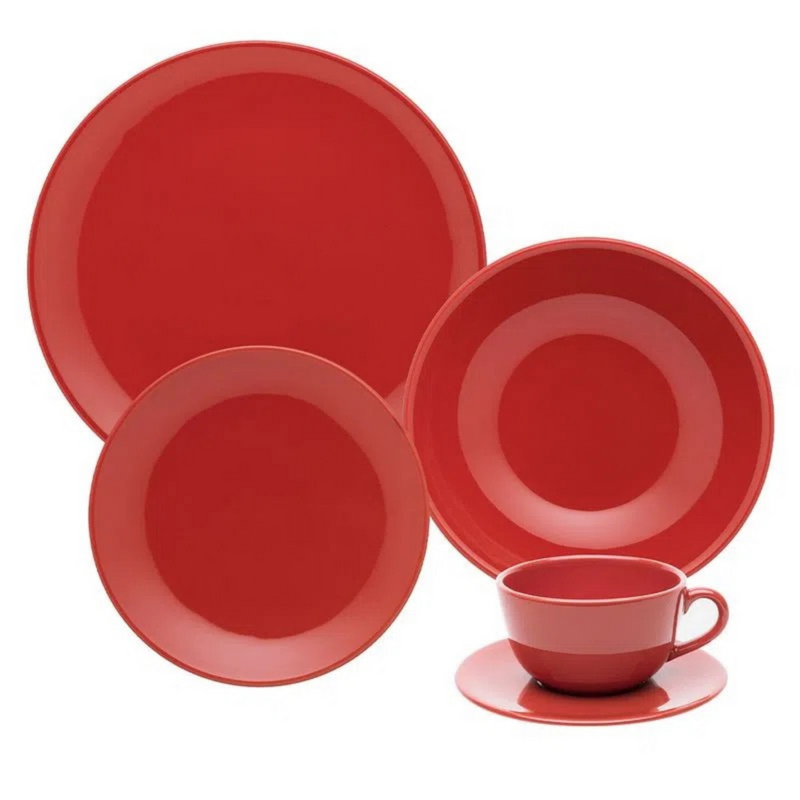 Unni Red 20 Pieces Dinnerware Set Service for 4