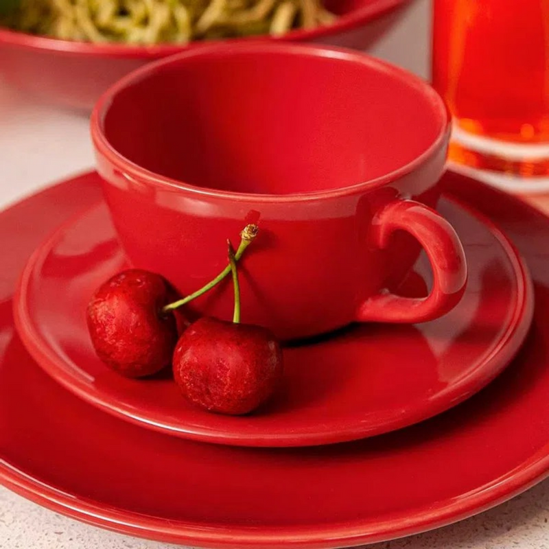 Unni Red 20 Pieces Dinnerware Set Service for 4