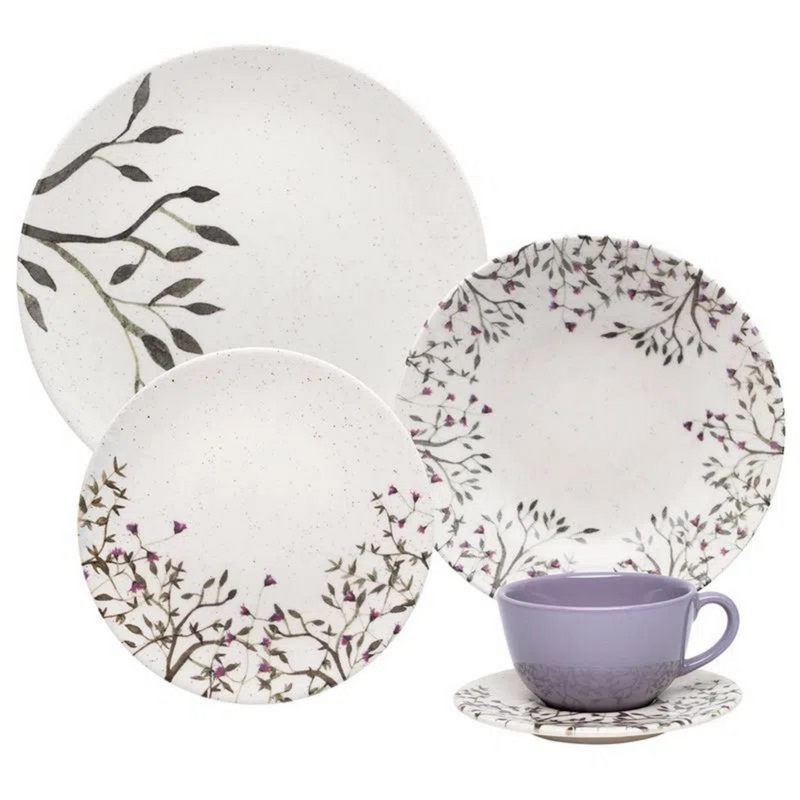Unni Lilac 20 Pieces Dinnerware Set Service for 4