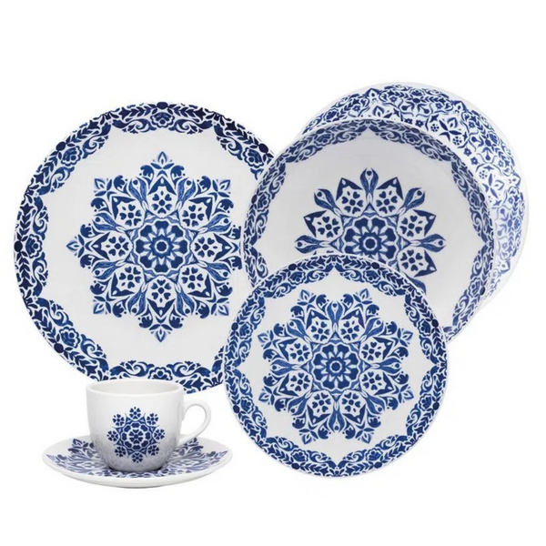 Coup Blue Indian 20 Pieces Dinnerware Set Service for 4