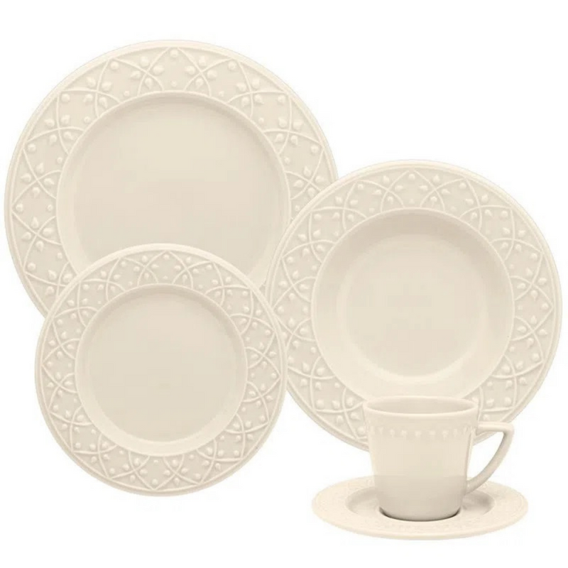 Mendi Ivory 20 Pieces Dinnerware Set Service for 4