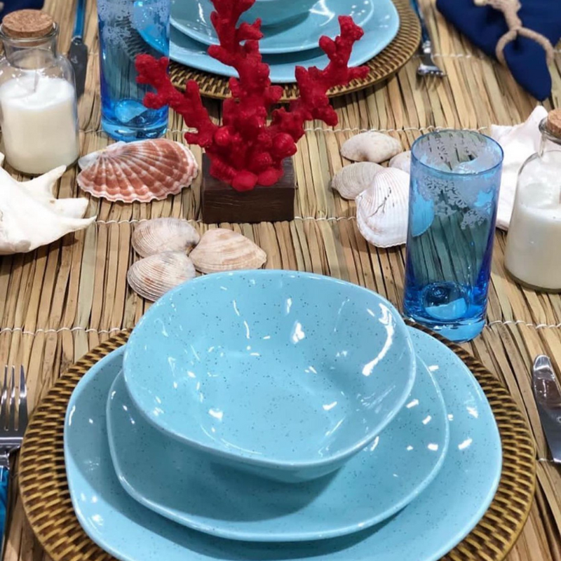Ryo Blue Bay 20 Pieces Dinnerware Set Service for 4